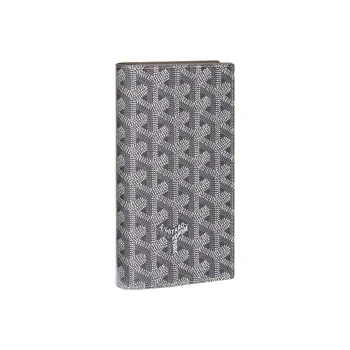GOYARD SAINT LAMBERT Canvas With Leather Cell Phone Pouch Wallet Unisex Gray