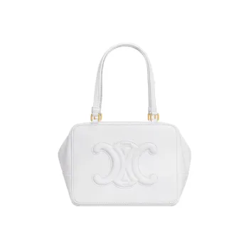 CELINE Smooth Cow Leather Shoulder Bag Crossbody Bag Handbag Women's Arctica White