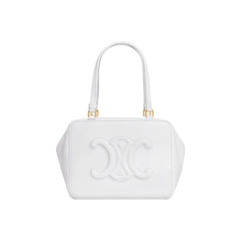 CELINE Smooth Cow Leather Shoulder Bag Crossbody Bag Handbag Women's Arctica White-0