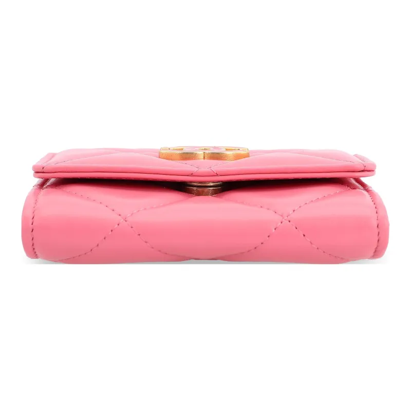CHANEL Lambskin One Shoulder Crossbody Clutch Women's Pink-3