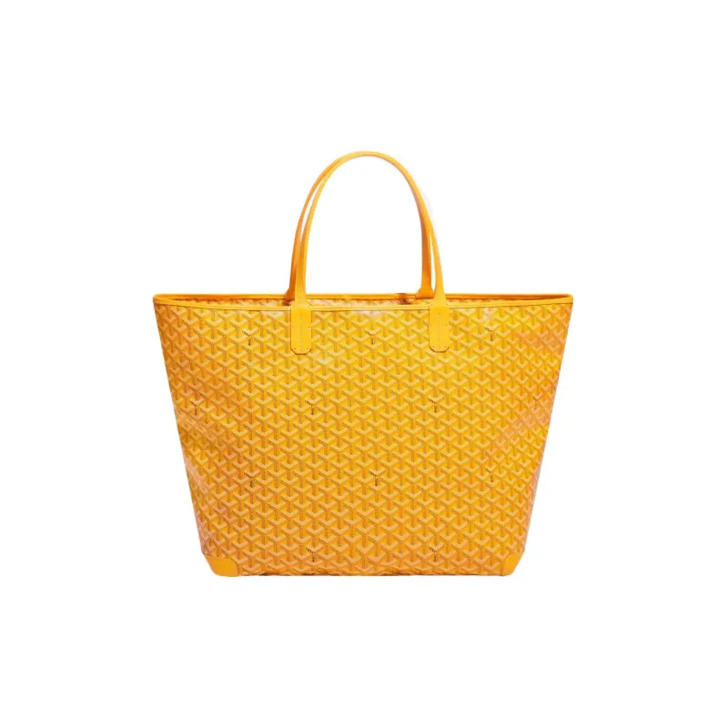 GOYARD Artois Canvas With Leather Tote Bag Shopping Bag Shoulder Bags Handbags Large Size Unisex Yellow-0