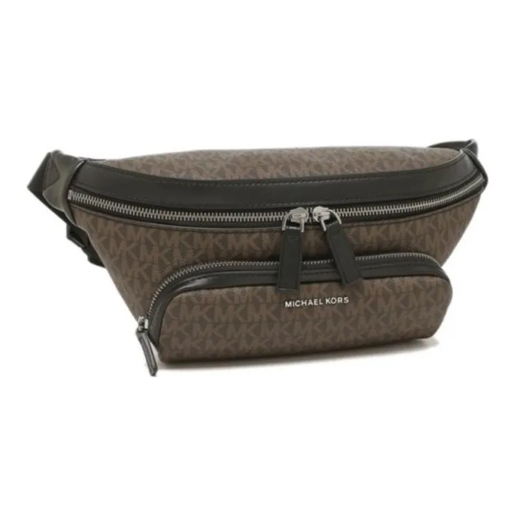 MICHAEL KORS Coated Canvas Triangle Bag Crossbody Bag Fanny Pack Small Size Women's Brown-1