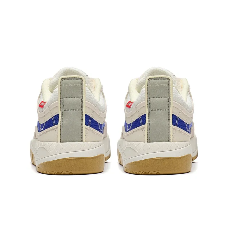 LiNing Reputation 3 Renowned 3.0 Anti Slip Wear Resistant Low Top Skateboard Shoes Women's Beige Blue-3