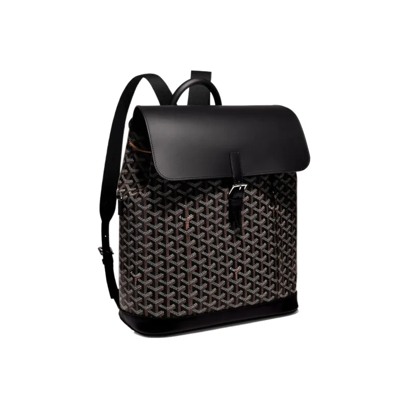 GOYARD Alpin Canvas With Leather Backpack Medium Size Unisex Black-0