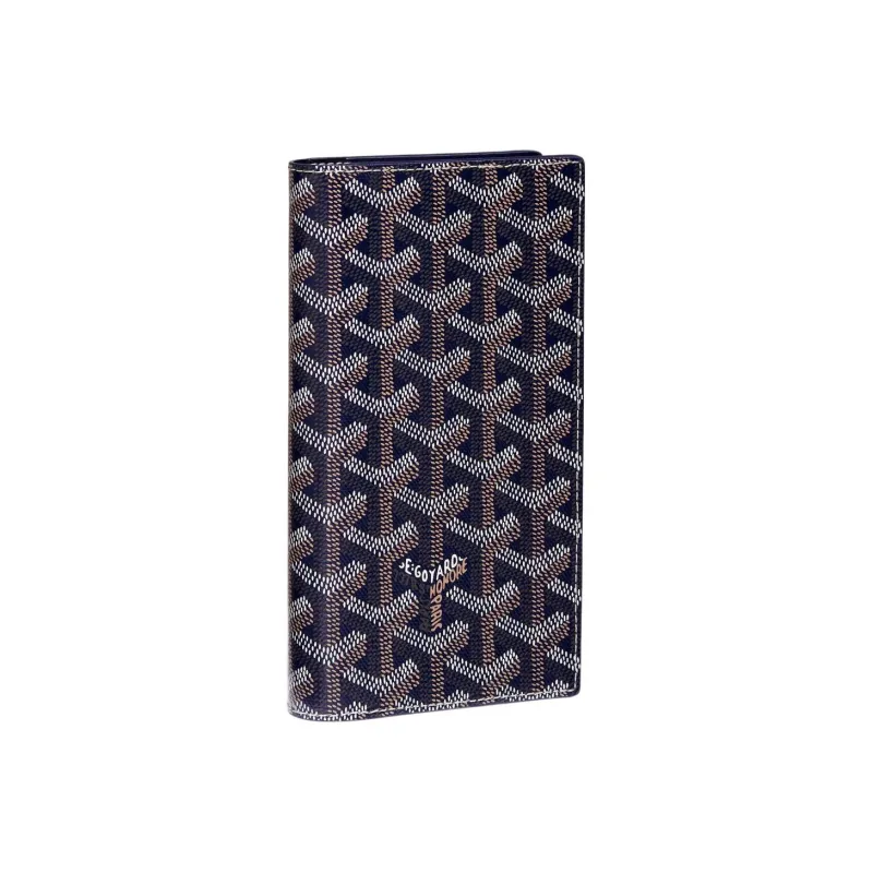 GOYARD SAINT-LAMBERT Canvas With Leather Cell Phone Pouch Wallet Unisex Marine Blue-0