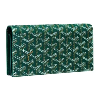 GOYARD RICHELIEU Canvas With Leather Wallet Unisex Green
