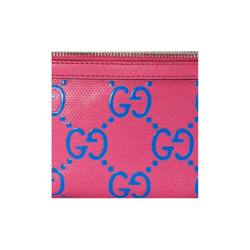 GUCCI Leather One Shoulder Crossbody Bag Sling Bag Fanny Pack Small Size Men's Pink-6