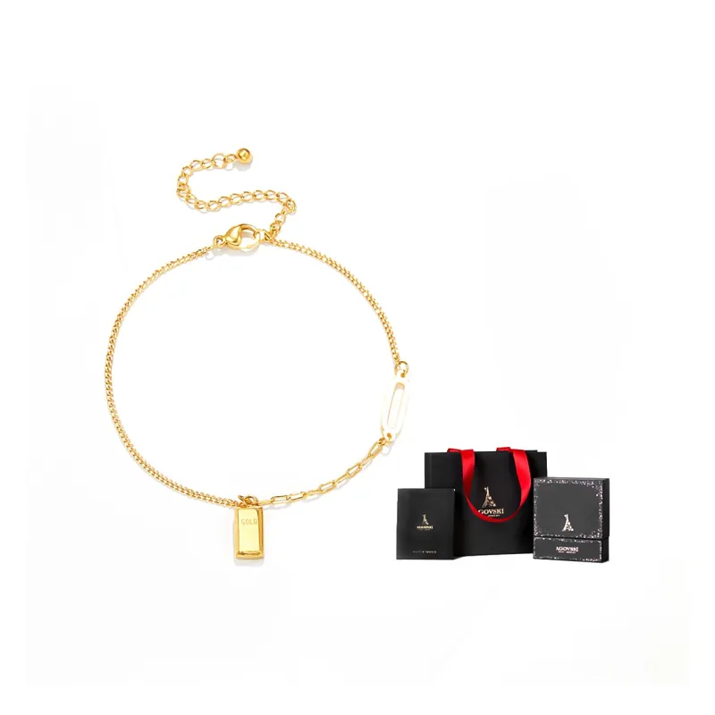 AGOVSKI Anklets Women's Metal Wind Foot Chain+Starry Box-0