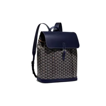 GOYARD Alpin Canvas With Leather Backpack Medium Size Unisex Marine Blue