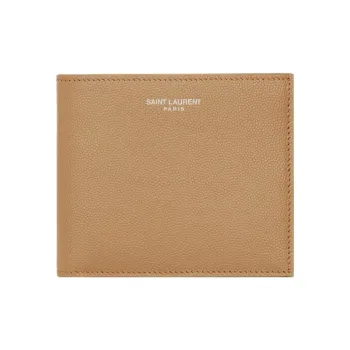 SAINT LAURENT Calfskin Wallet Women's Light Brown