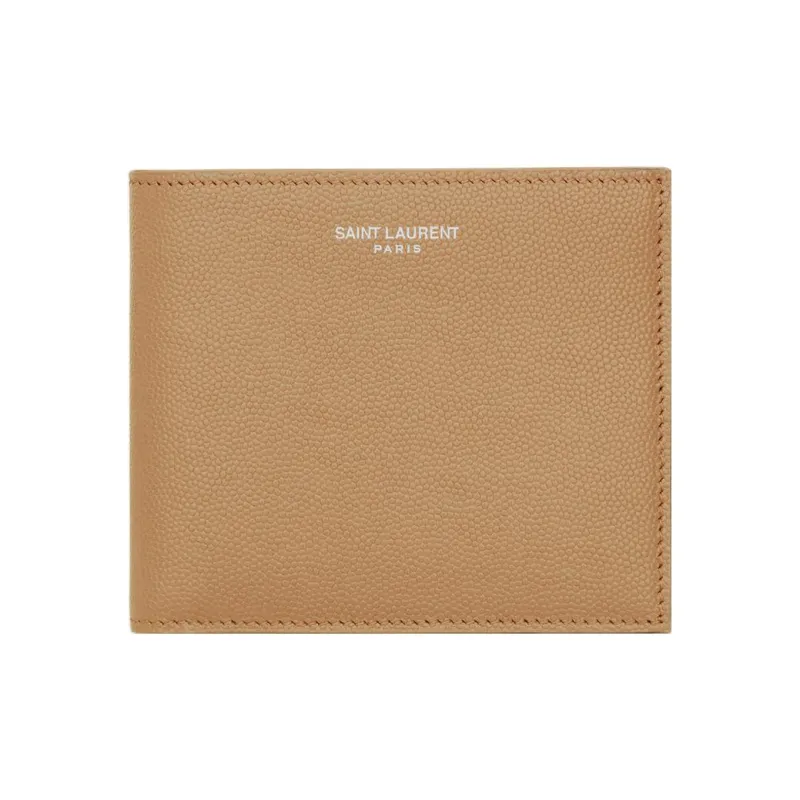 SAINT LAURENT Calfskin Wallet Women's Light Brown-0