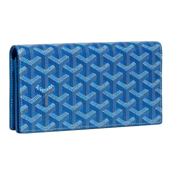 GOYARD RICHELIEU Canvas With Leather Wallet Unisex Blue