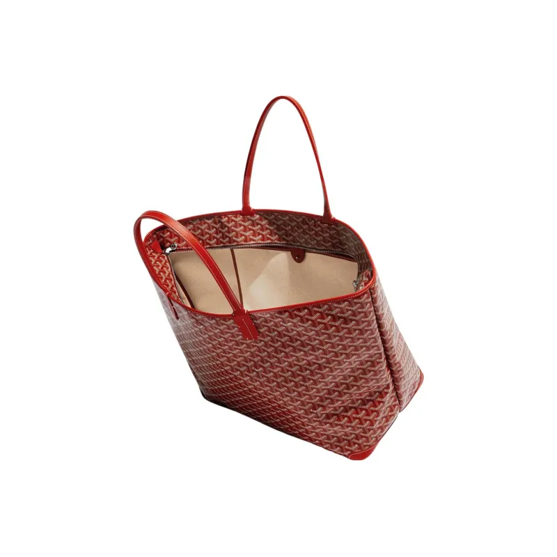 GOYARD Artois Canvas With Leather Tote Bag Shopping Bag Shoulder Bags Handbags Large Size Unisex Red-2