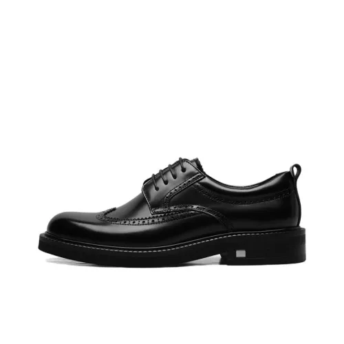 GOLDLION Dress Shoes Men Low-Top Black