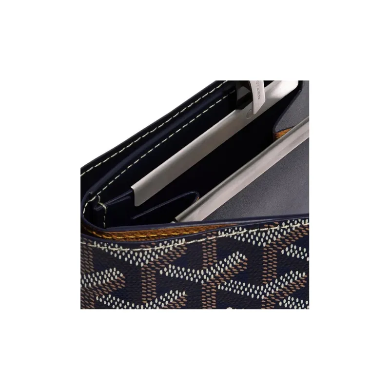 GOYARD SAINT-FLORENTIN Canvas With Leather Wallet Unisex Marine Blue-2