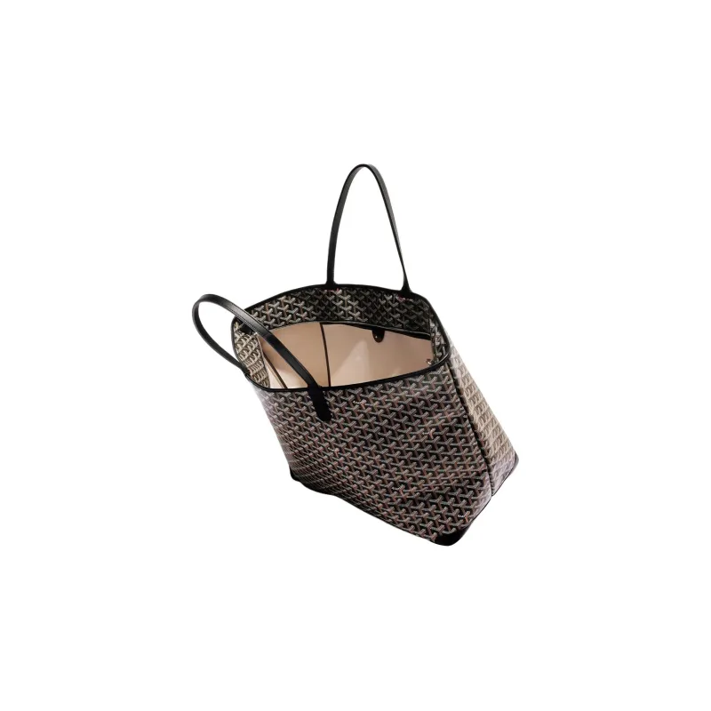 GOYARD Artois Canvas With Leather Tote Bag Shopping Bag Shoulder Bags Handbags Large Size Unisex Black-2