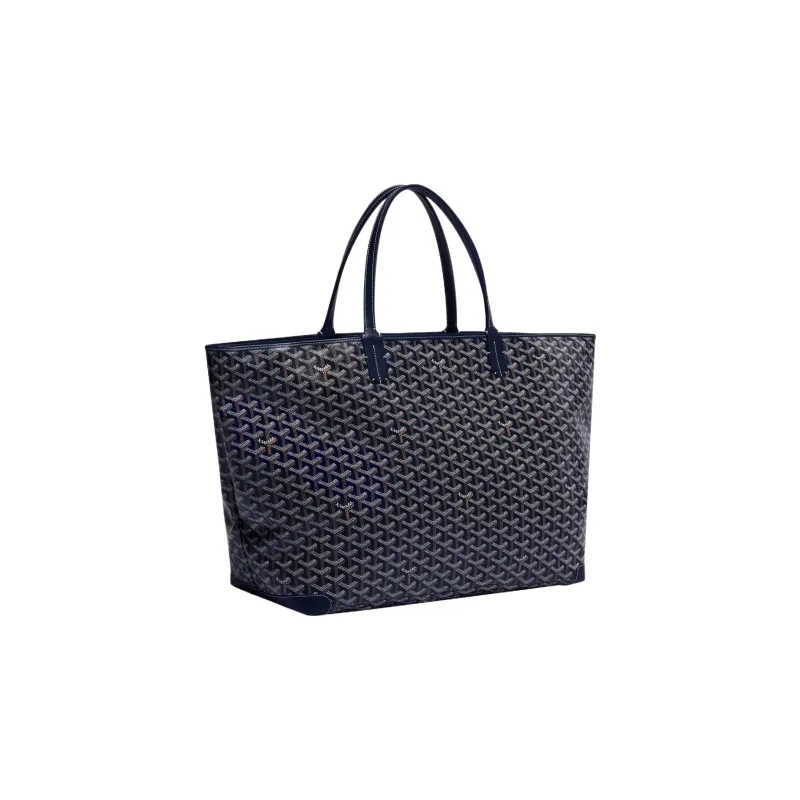 GOYARD Artois Canvas With Leather Tote Bag Shopping Bag Shoulder Bags Handbags Large Size Unisex Marine Blue-1
