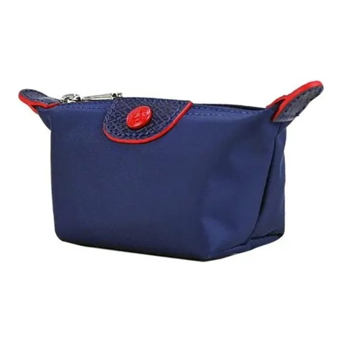 LONGCHAMP Canvas Dumpling Bag Coin Purse Unisex Marine Blue Red-1