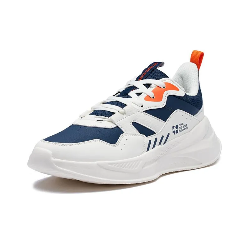 361° Anti Slip Wear Resistant Low Top Sports Casual Shoes Men's White Blue Orange-1
