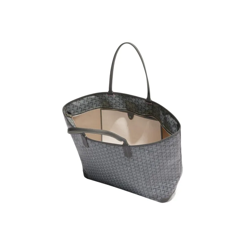 GOYARD Artois Canvas With Leather Tote Bag Shopping Bag Shoulder Bags Handbags Large Size Unisex Gray-2
