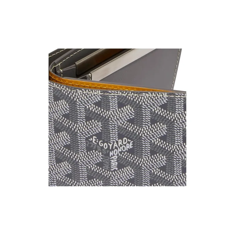 GOYARD SAINT FLORENTIN Canvas With Leather Wallet Unisex Gray-2