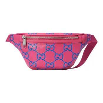 GUCCI Leather One Shoulder Crossbody Bag Sling Bag Fanny Pack Small Size Men's Pink