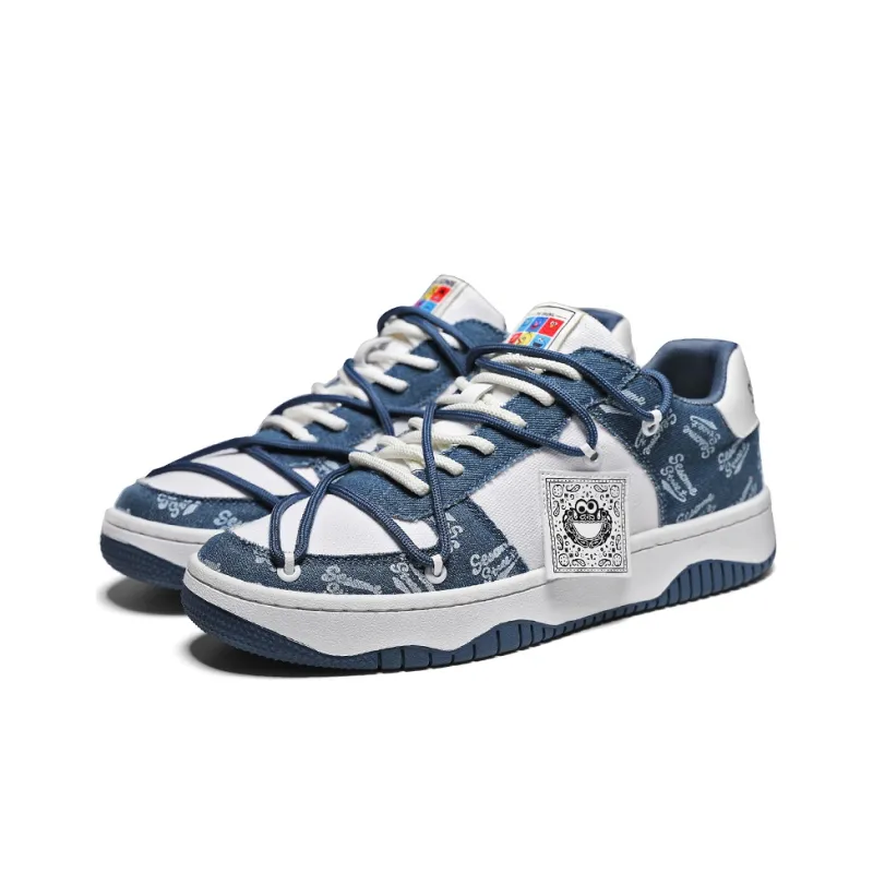 SESAME STREET Low Top Stylish Skateboarding Shoes Unisex Navy Blue-2