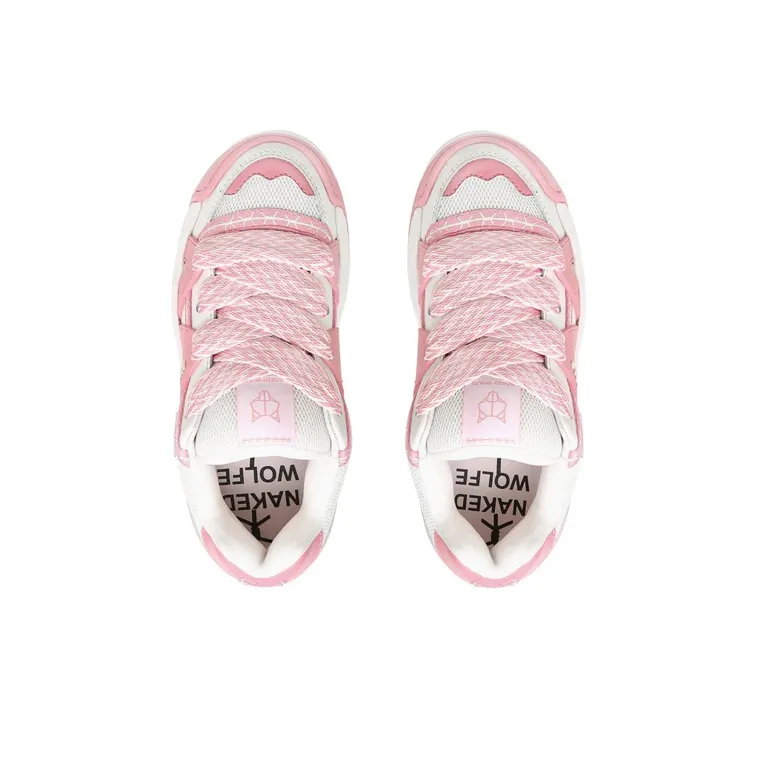Naked Wolfe Slider Low Top Stylish Skateboarding Shoes Women's Pink White-3