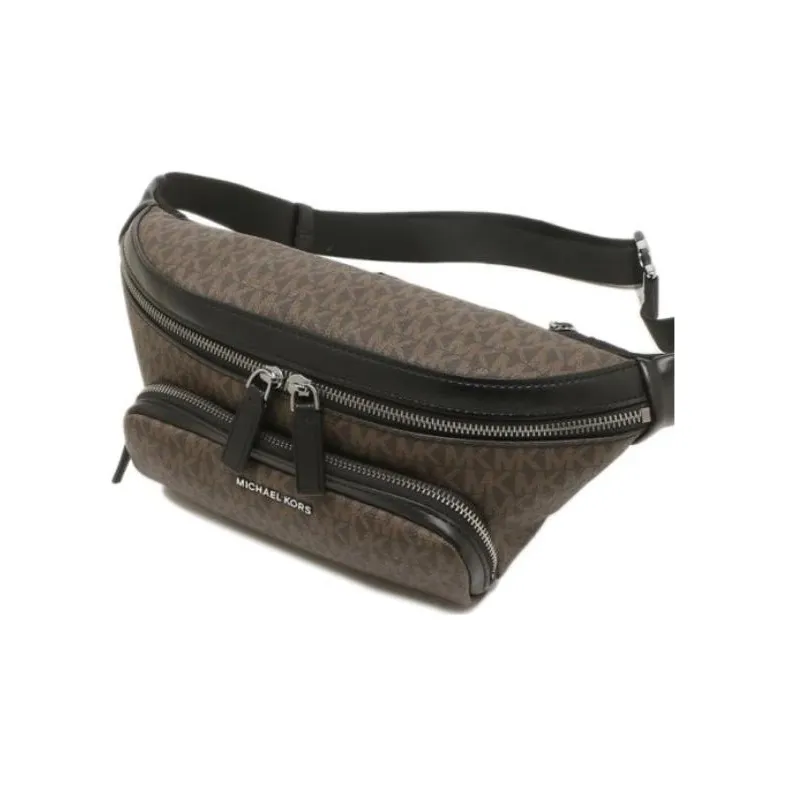MICHAEL KORS Coated Canvas Triangle Bag Crossbody Bag Fanny Pack Small Size Women's Brown-3