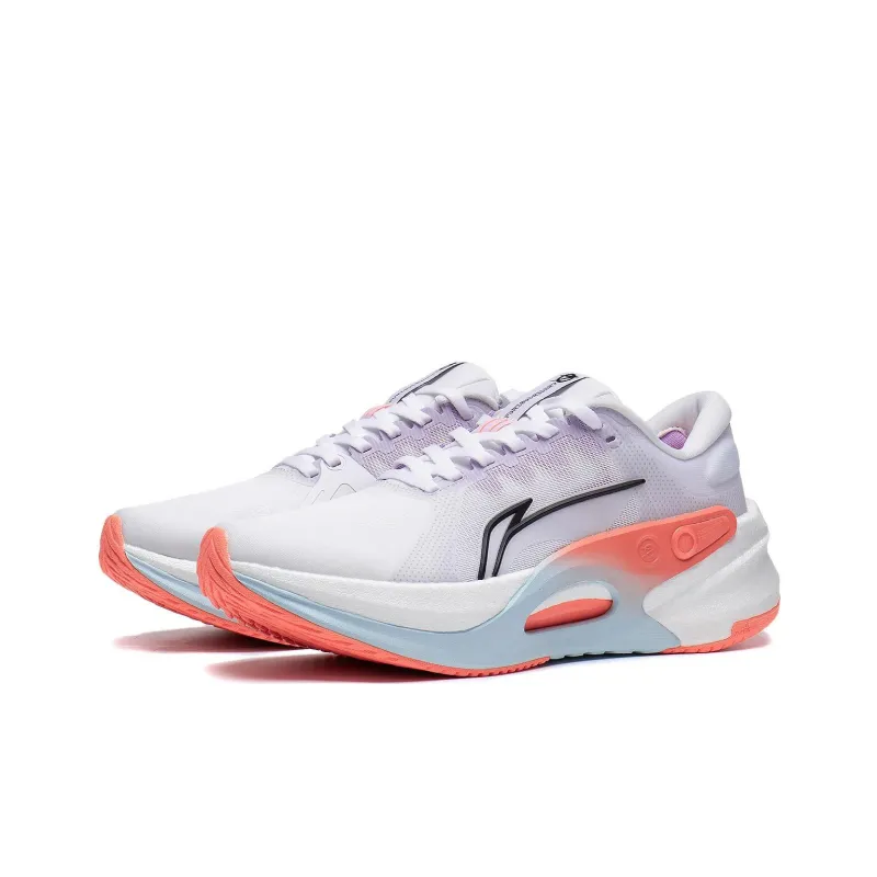 LiNing Furious Rider 7.0 Anti Slip And Wear Resistant Breathable Low Top Running Shoes Women's White Orange Purple-2