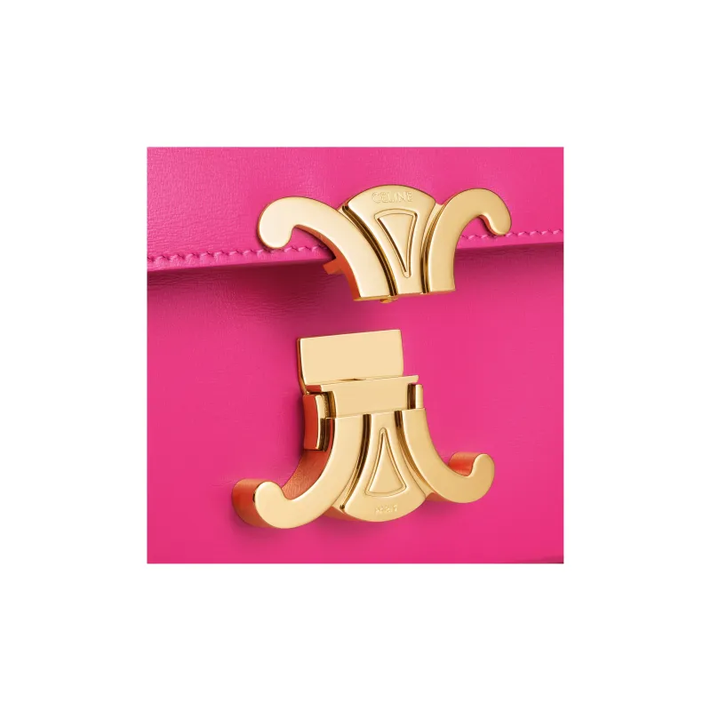 CELINE Triomphe Cow Leather Shoulder Bag, Handbag, Shoulder Bag Women's Bright Pink-3