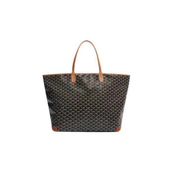 GOYARD Artois Canvas With Leather Tote Bag Shopping Bag Shoulder Bags Handbags Large Size Unisex Brown