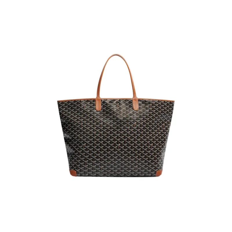 GOYARD Artois Canvas With Leather Tote Bag Shopping Bag Shoulder Bags Handbags Large Size Unisex Brown-0