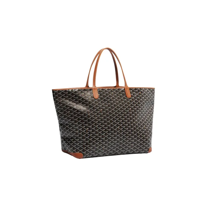 GOYARD Artois Canvas With Leather Tote Bag Shopping Bag Shoulder Bags Handbags Large Size Unisex Brown-1