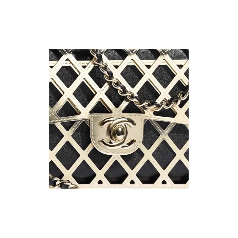 CHANEL Lambskin Evening Bag, Shoulder Bag, Crossbody Bag Regular Women's Gold-3