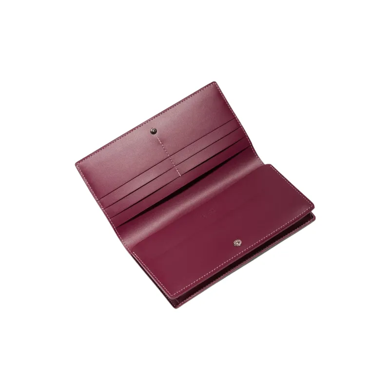 GOYARD RICHELIEU Canvas With Leather Wallet Unisex Burgundy-1