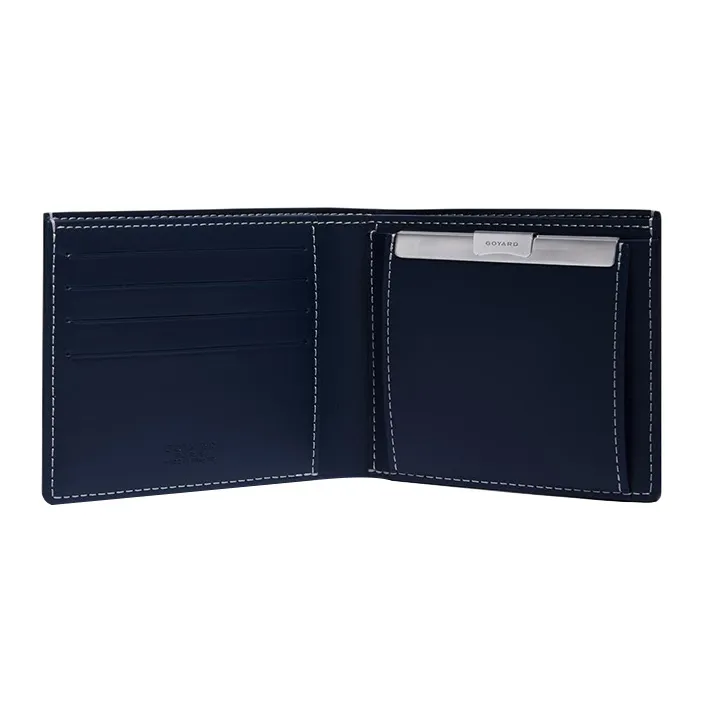 GOYARD SAINT-FLORENTIN Canvas With Leather Wallet Unisex Marine Blue-1