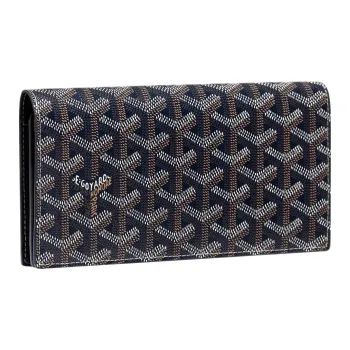 GOYARD RICHELIEU Canvas With Leather Wallet Unisex Marine Blue