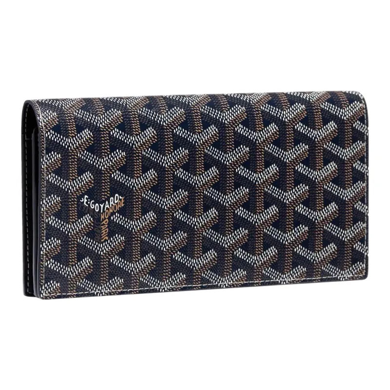 GOYARD RICHELIEU Canvas With Leather Wallet Unisex Marine Blue-0