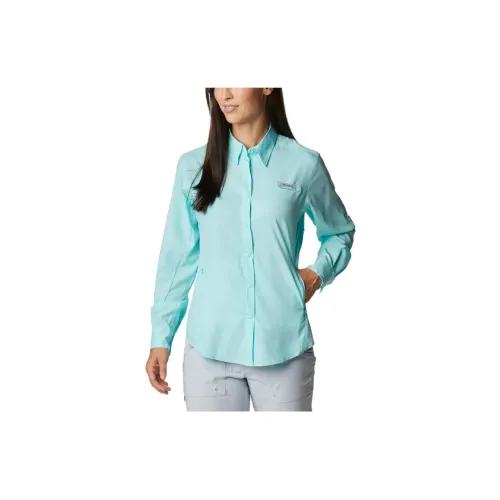 Columbia PFG Tamiami Shirts Women's Cyan