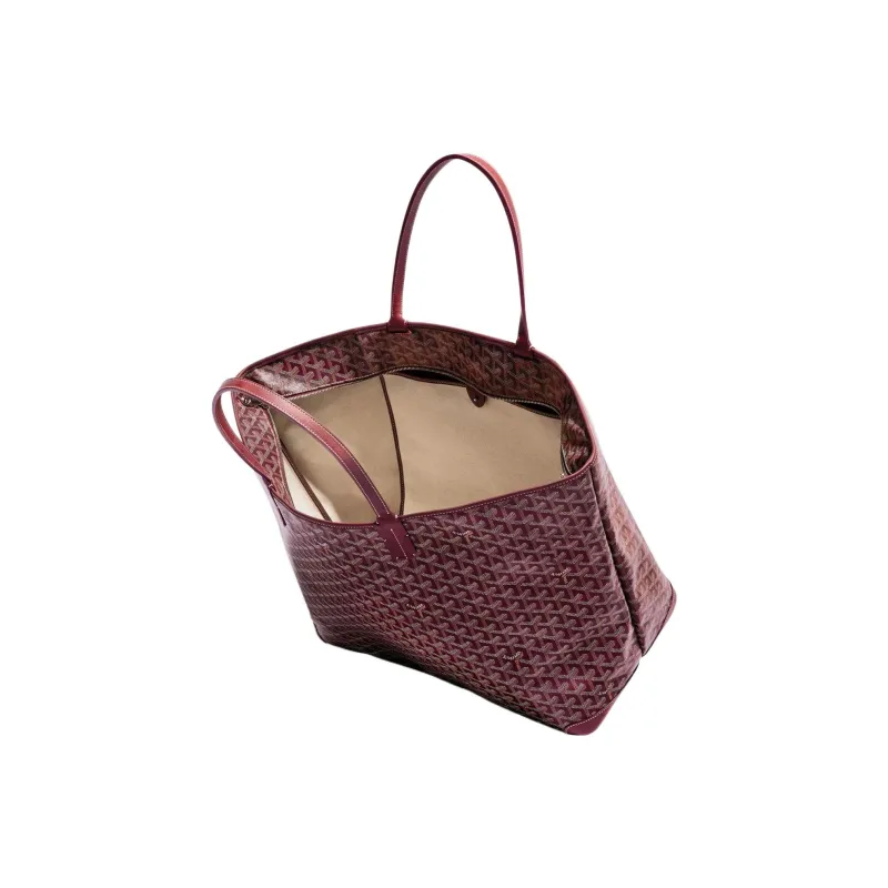 GOYARD Artois Canvas With Leather Tote Bag Shopping Bag Shoulder Bags Handbags Large Size Unisex Burgundy-2