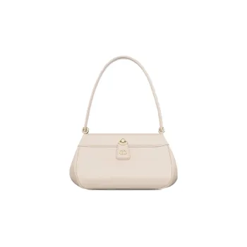 DIOR Key Smooth Cow Leather Shoulder Bag, Handbag Trumpets Women's Gray Ivory