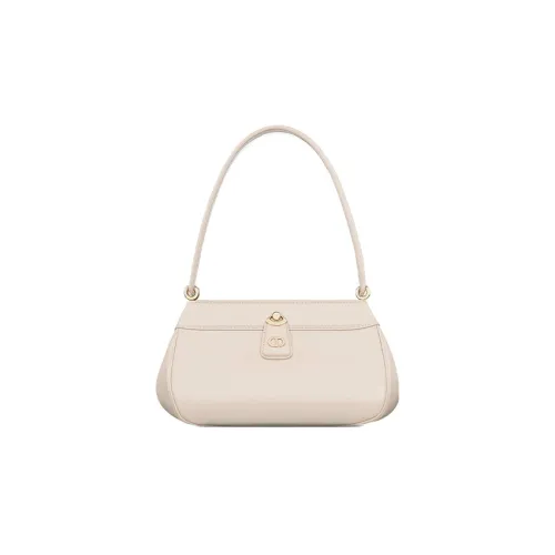 DIOR Key Smooth Cow Leather Shoulder Bag, Handbag Trumpets Women's Gray Ivory