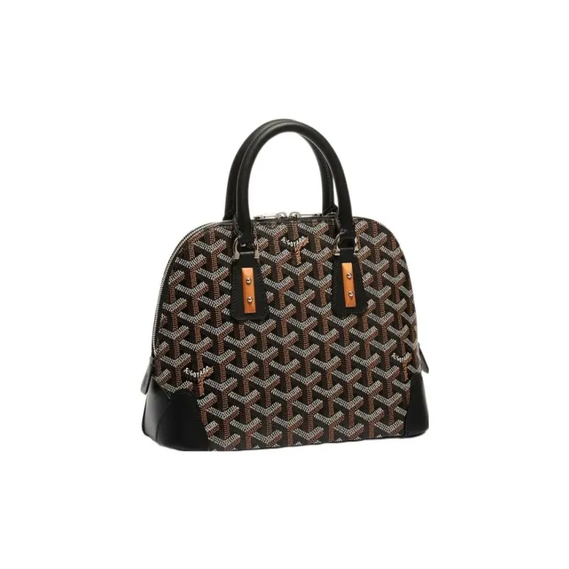 GOYARD Vendôme Canvas With Calfskin Dome Bag Handbag, Shoulder Bag Mini Women's Black-1