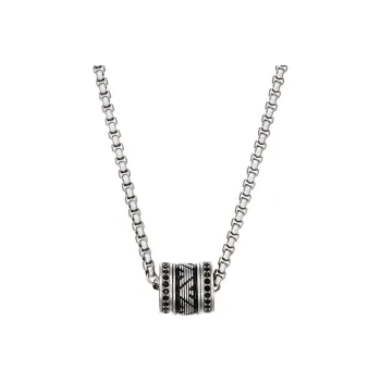 EMPORIO ARMANI Stainless Steel Necklaces Men's Black