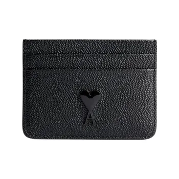 AMIPARIS Fish Paste Leather Business Card Holder Card Case Men's Black