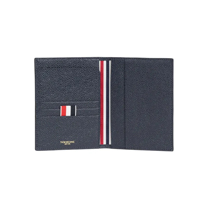 THOM BROWNE· Calfskin Passport Holder Men's Marine Blue-2