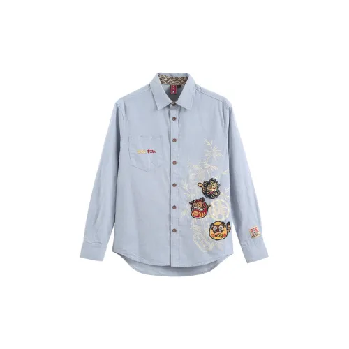 ONIARAI Shirts Men Light Blue