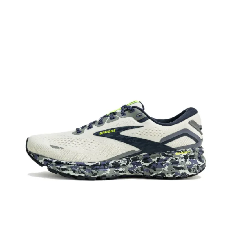 Brooks Ghost 15 Cushioning Wear Resistant Low Top Casual Running Shoes Men's Beige Gray-0