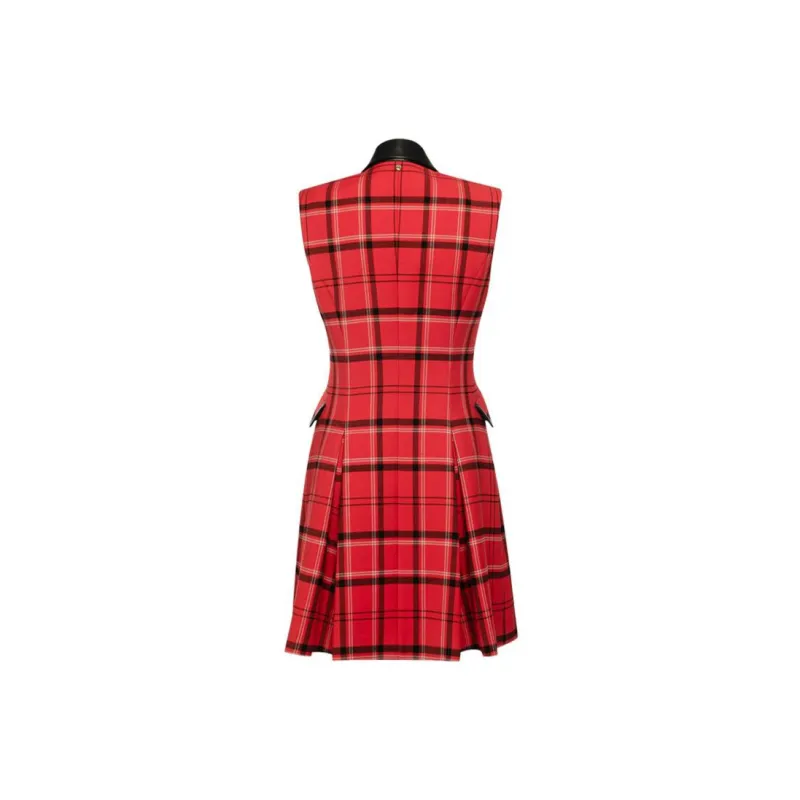 Yesby Yesir Sleeveless Dresses Women's Red Black Plaid-1